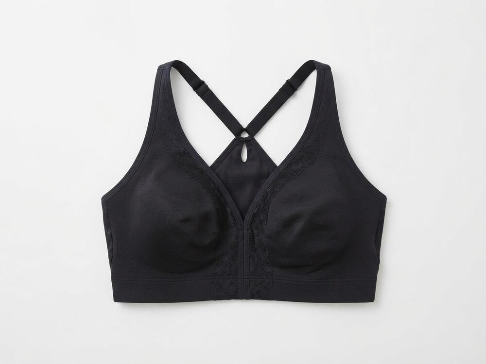 NEW Cacique 40D Unlined Full Coverage No Wire Black Racerback Comfort